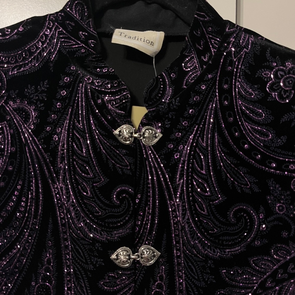 Tradition Black & purple & silver suit jacket - Picture 4 of 7
